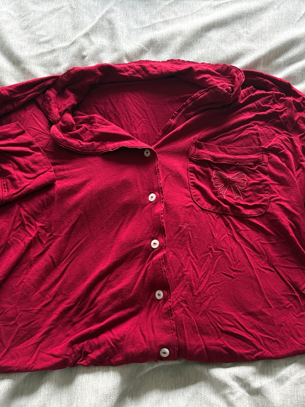 Women’s Red Button-Front sleep dress